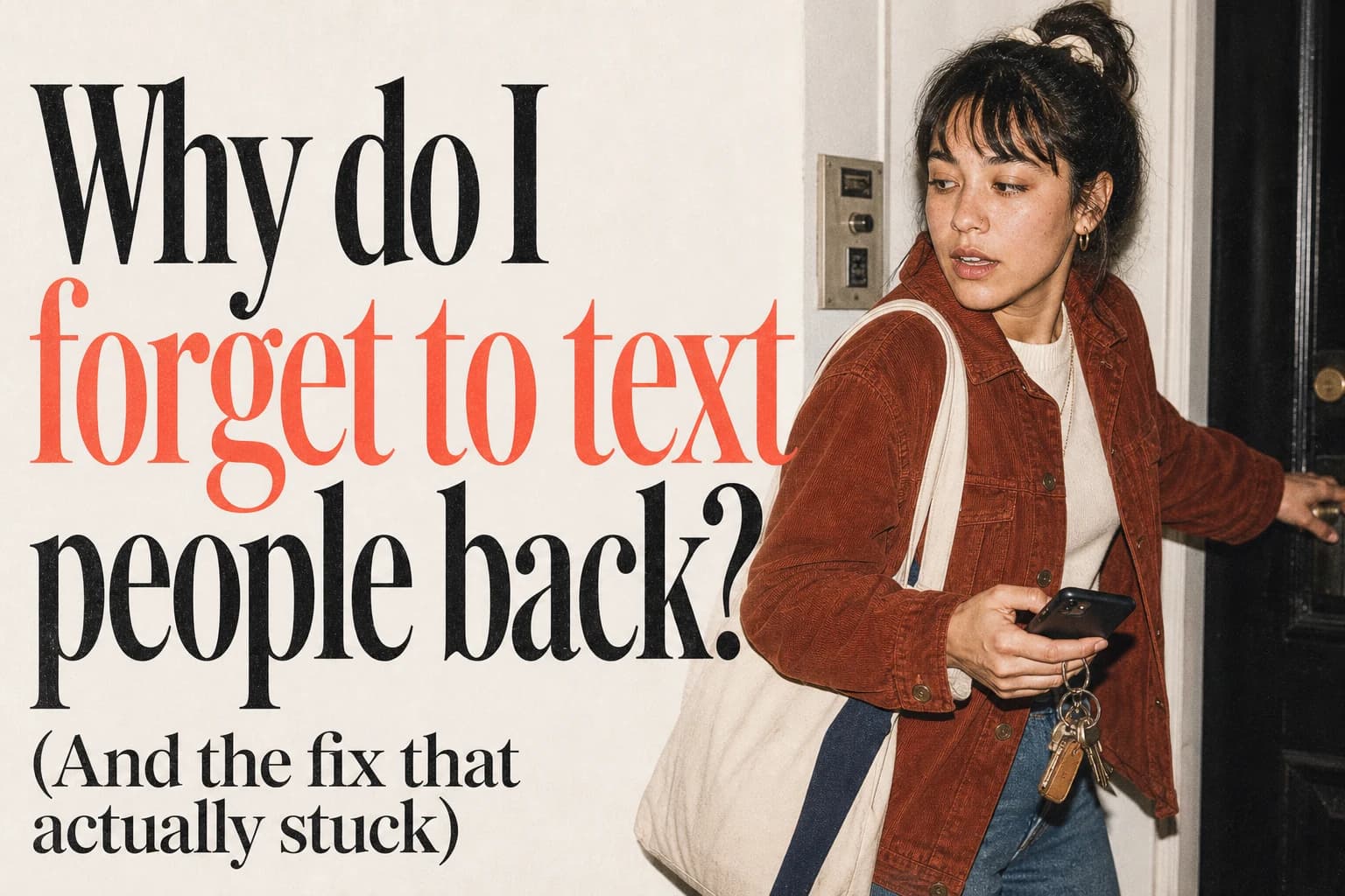 Why do I forget to text people back? (And the fix that actually stuck) editorial poster Why do I forget to text people back? (And the fix that actually stuck). Companion editorial poster.